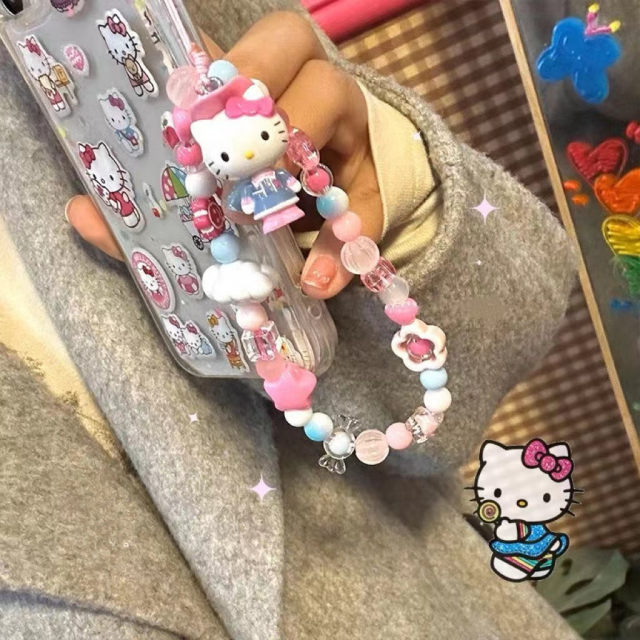 ハローキティ-電話用ビーズチェーン,かわいいサンリオ,愛,天使
