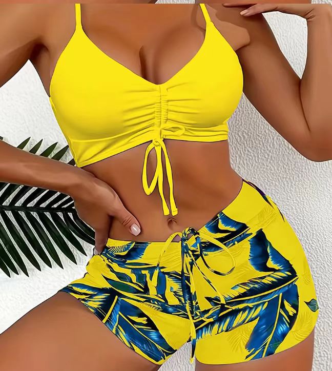 Set bikini due pezzi floreale da donna costume mare sexy_voghion.com