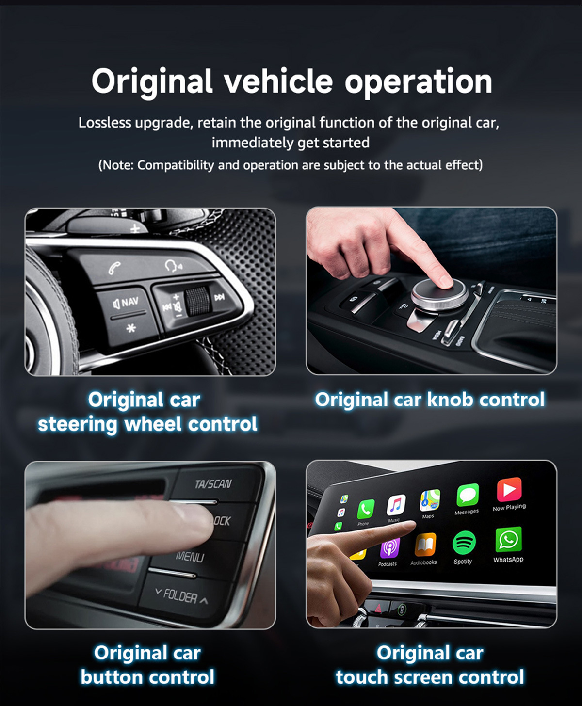 Cross-Border Factory Source Carplay to Android Auto Closed-Type Three-In-One Wireless Carplay Adapter
