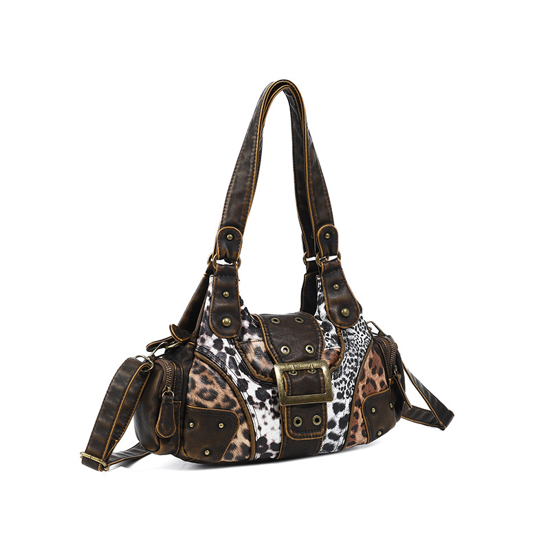 2026 primavera y verano damas Y2k leopardo lavado bolso especial multifuncional bolso de hombro europeo y americano de moda bolso portátil