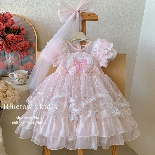Blue summer small princess costume