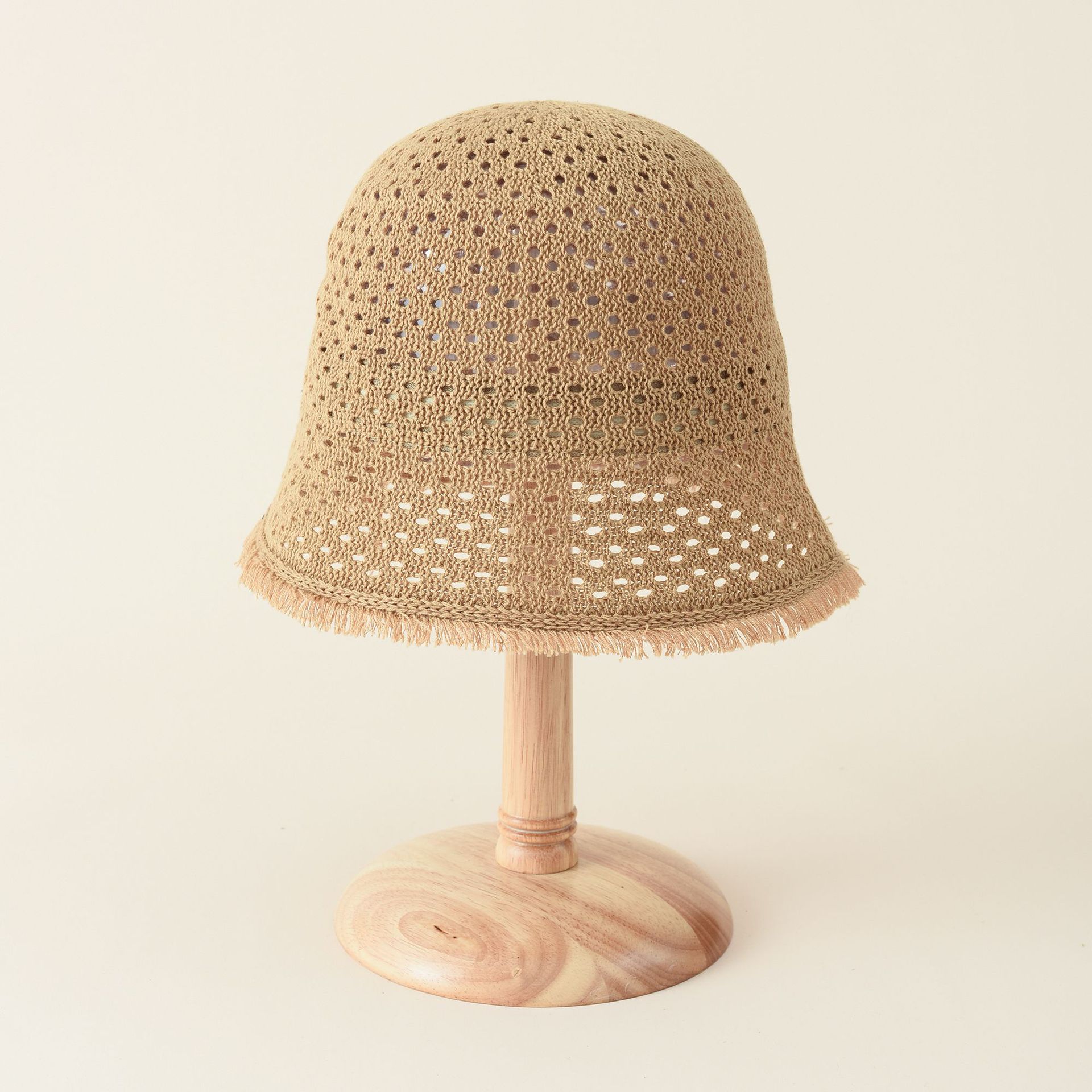 2021 verano nuevo estilo coreano hueco color sólido padre-hijo viaje moda tejida sombrero de cubo