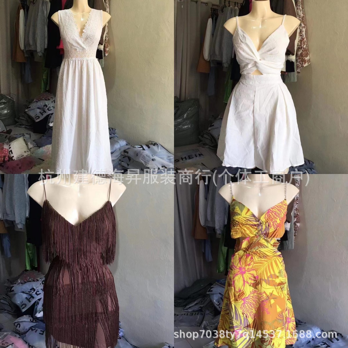 Comercio exterior, vestido de mujer de verano misceláneo, vestido de temperamento largo, fábrica Xiyin, al por mayor, precio bajo.