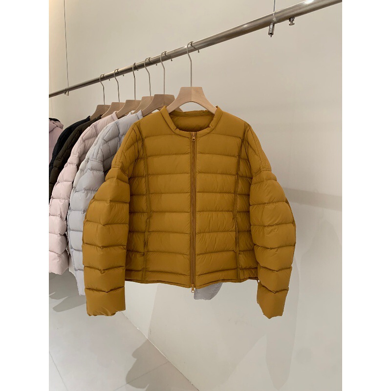 韩版短款无领排骨羽绒服女小众休闲百搭休闲90绒宽松面包服外套潮|undefined