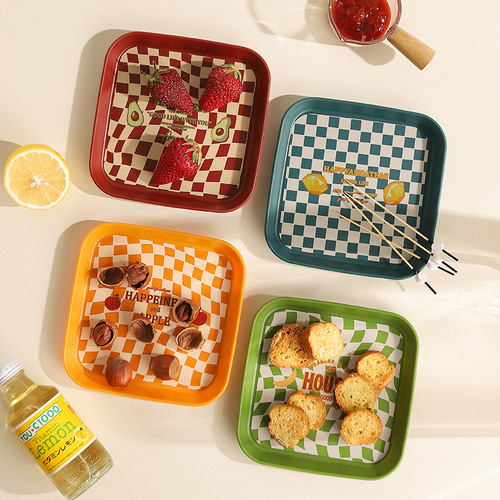 Bonescraper small plate food grade plastic bone scraper tray household fruit plate desktop waste plate snack plate original