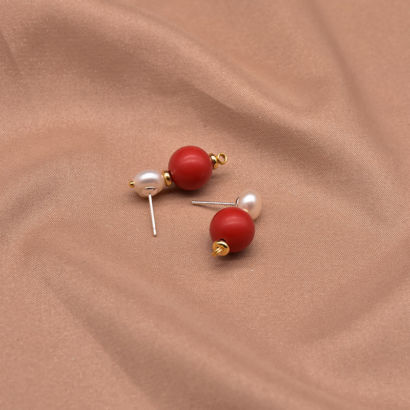 Perlas de alta calidad perlas de agua dulce estilo simple adornos de auriculares de viento nacional joyas de camuza al por mayor natural