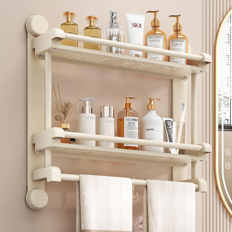 Suction Cup Toilet Rack Bathroom Non-perforated Towel Rack Toilet Wall Storage Rack Kitchen Wall Hanging Wall
