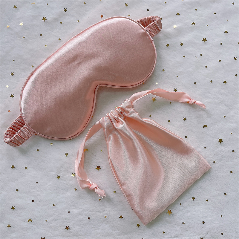 En stock máscara de ojo de seda artificial lazo bolsa nudo regalo de boda traje de seda sueño sombreado máscara de ojo