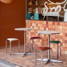 野作伊黛尔三角凳布艺叠放小户型创意包豪斯换鞋凳中古餐厅咖Tω