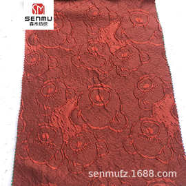 可爱熊脑袋提花面料 全涤色织提花布复古旗袍连衣裙 童装布料批发