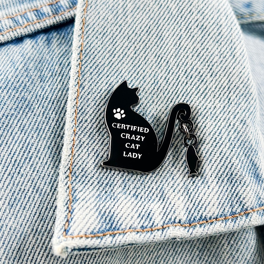 Cartoon-Style Enamel Pin with Pendant, Inspired Gift Lapel Pin Badge Accessory Series Decoration