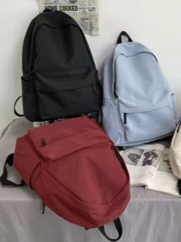 かばん女子ins大学生シンプルファッション純色大容量中高生新作ファッションリュックサックリュックサック|undefined
