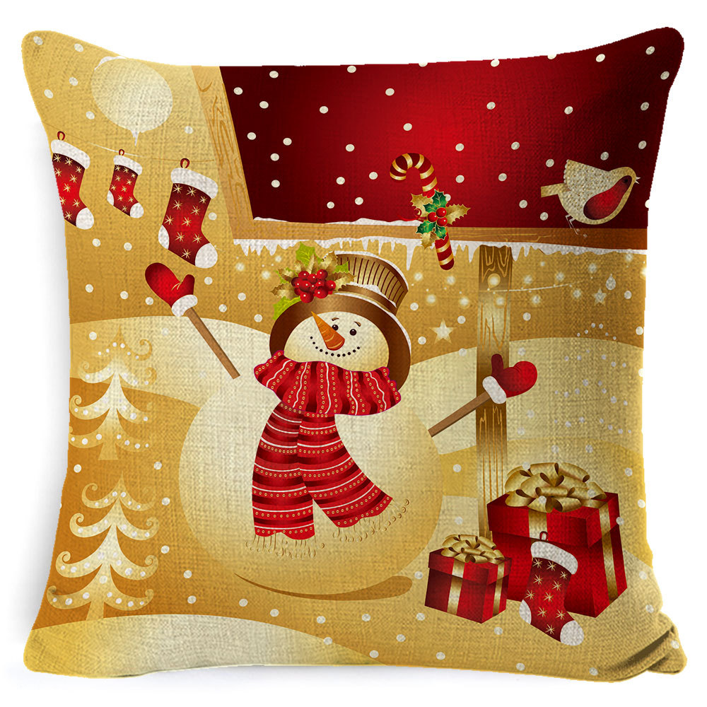 Amazon popular hogar suministros Navidad funda de almohada nórdico Plaid Lino cojín sofá