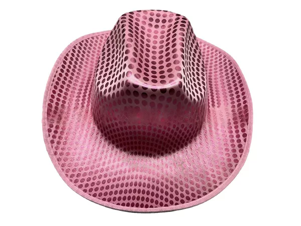 New Style Sequin Cowboy Hat for Festival Parties, Pink and Silver Sequins, Versatile Western Style with Large Brim