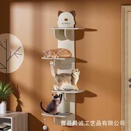 实木挂门猫爬架壁挂式宠物攀爬架猫跳台宠物窝栖息地猫抓柱磨爪板