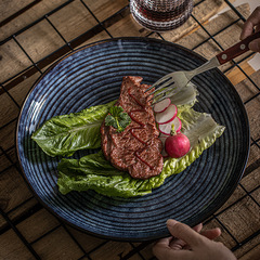 餐盤超大盤牛排盤高級感盤子陶瓷盤餐具復古早餐盤西餐盤 微瑕疵
