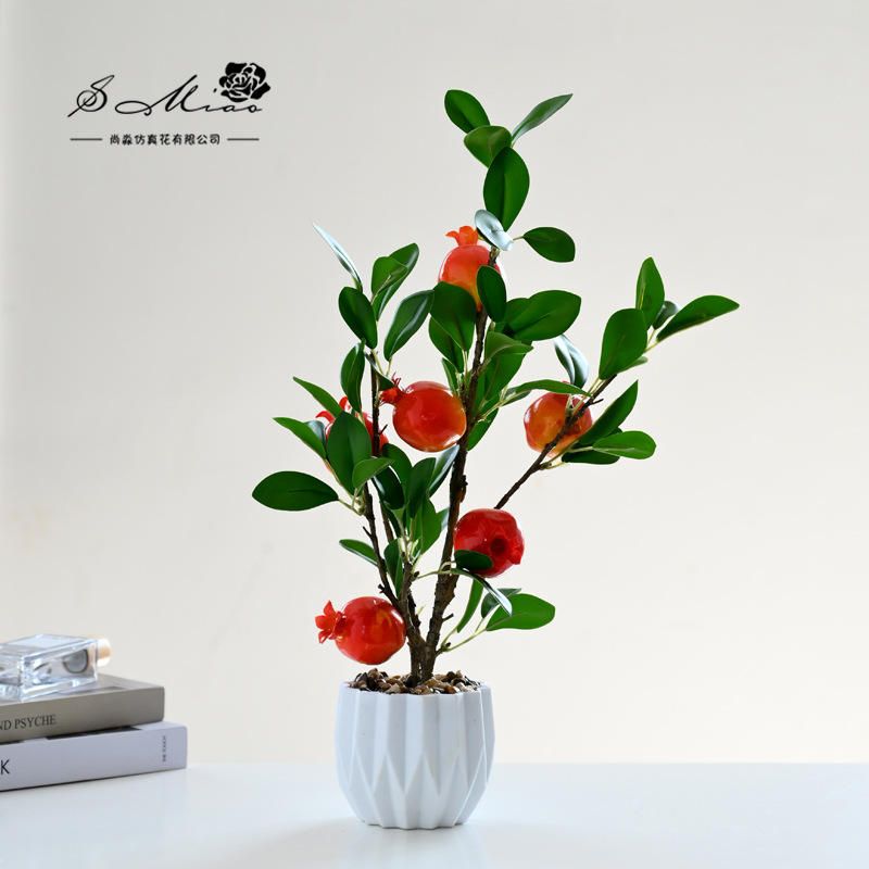 Flores artificiales, estilo pastoral, bonsái pequeño de frutas simuladas, decoración de interiores, suministro directo de fabricantes, dropshipping de flores artificiales, plantas en maceta simuladas image 8