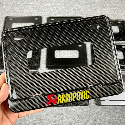Nömrə qabı Plate Frame Carbon Fiber License - ak-english-label-delivery-stainless-steel-screwsshockproof-pads