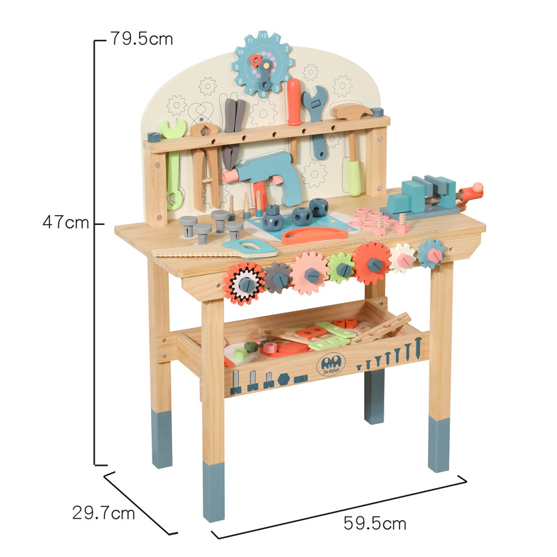 Gran juego de muebles para el hogar juguetes tornillos de madera mesa de herramientas desmontaje, mantenimiento, simulación de gestión, juego de mesa de herramientas para niños y niñas