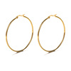 Golden high quality earrings stainless steel, European style, 18 carat, wholesale