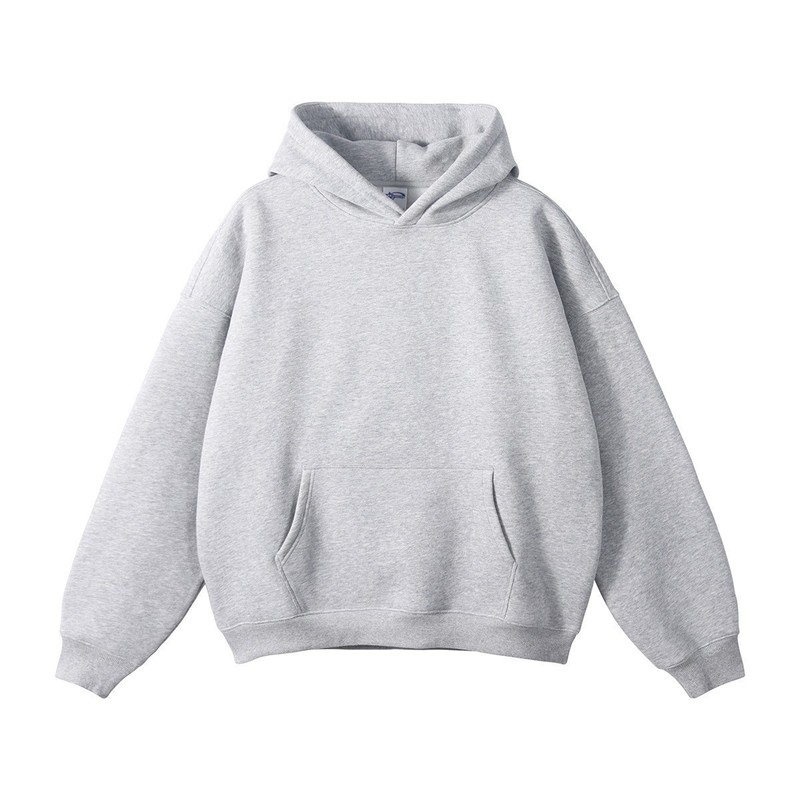 Foreign trade autumn and winter new men's and women's new loose fleece-lined fashion drop shoulder sleeve solid color hoodie sweater coat in stock batch Foreign trade autumn and winter new men's and women's new loose fleece-lined fashion drop shoulder sleeve solid color hoodie sweater coat in stock batch