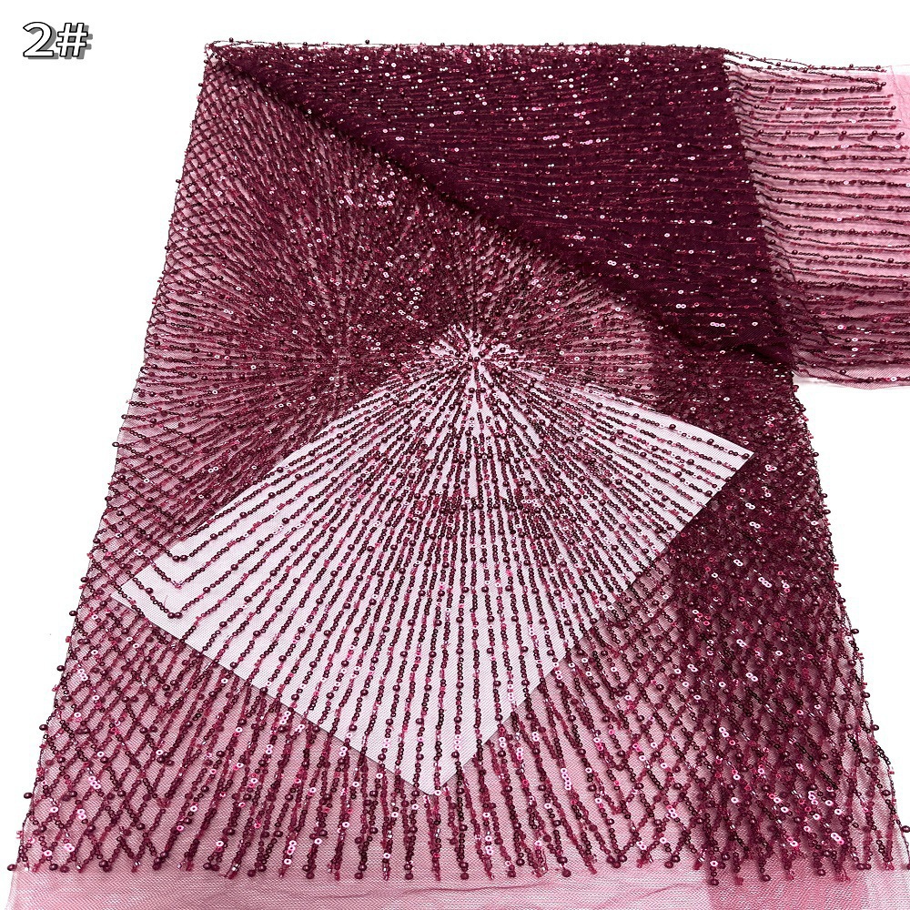 Sequin, tubo de perlas bordado, tela de bordado, alta definición, diseño de moda, vestido de moda, vestido de boda, tela