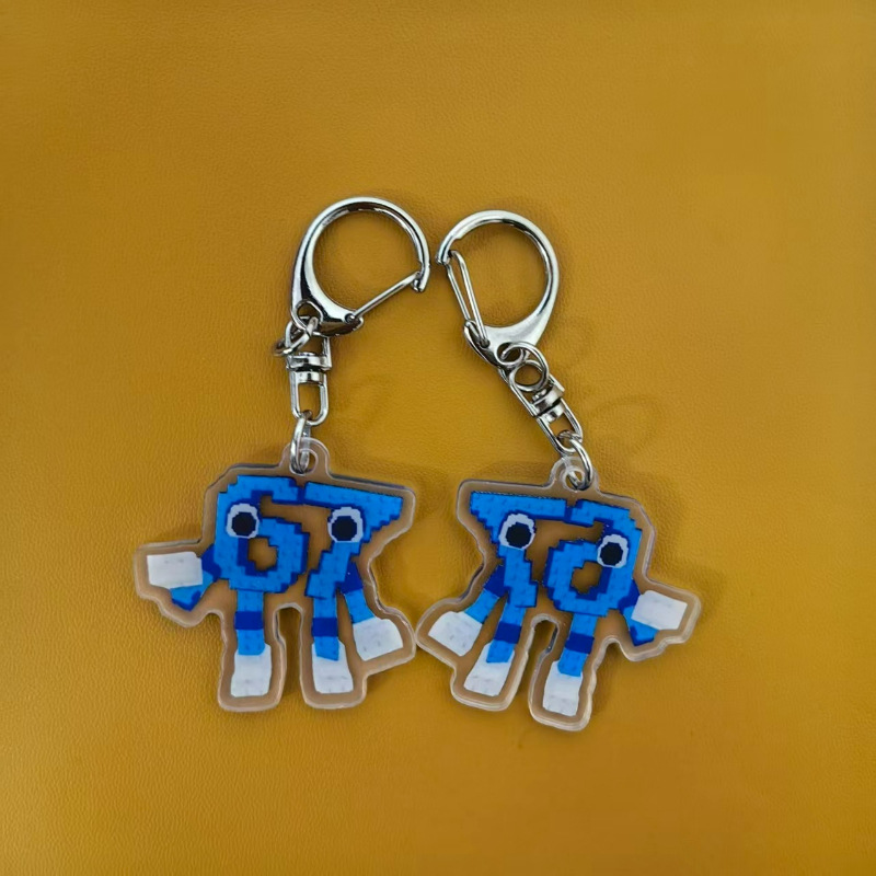2D平面1个风格趣味“67”数字钥匙扣背包吊坠潮酷圣诞礼物