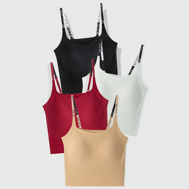 New non-size seamless strap sports underwear women's skin-friendly comfortable wireless one-piece base bra
