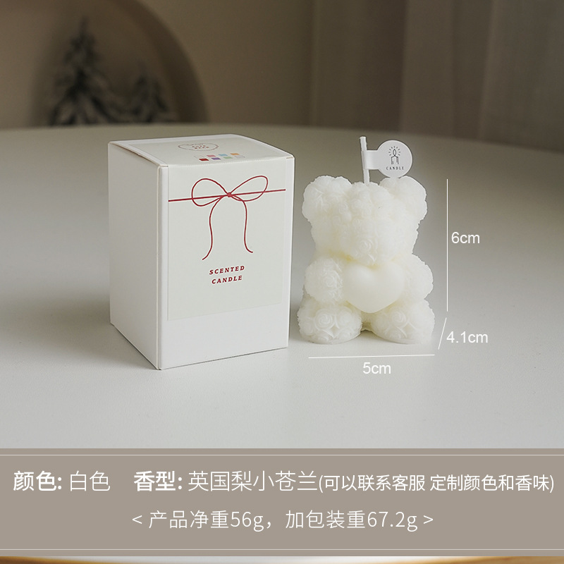 ☻ rosa, oso, incienso, vela blanca (aroma: Little canglan, pera británica)