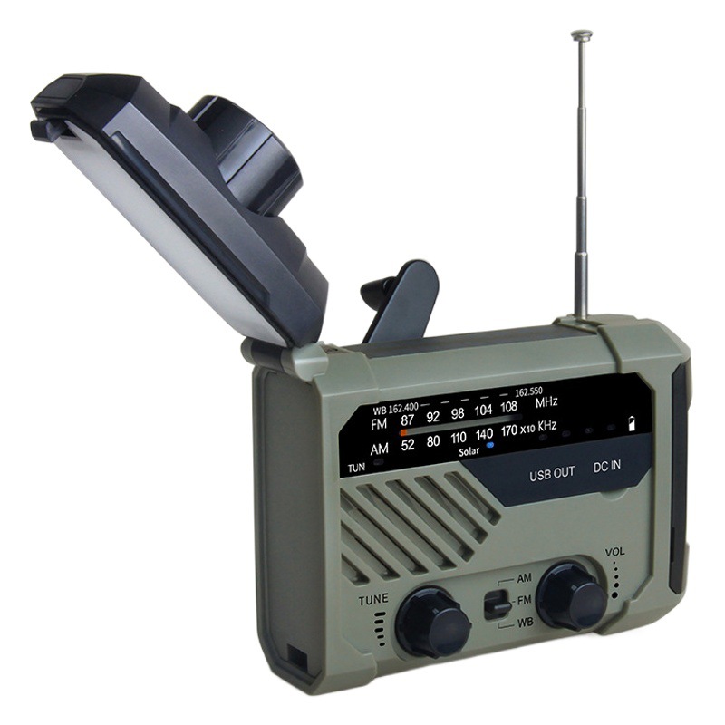 Carga del teléfono móvil SOS alarma Prevención de Desastres radio multifunción mano generación de energía radio de emergencia linterna al aire libre