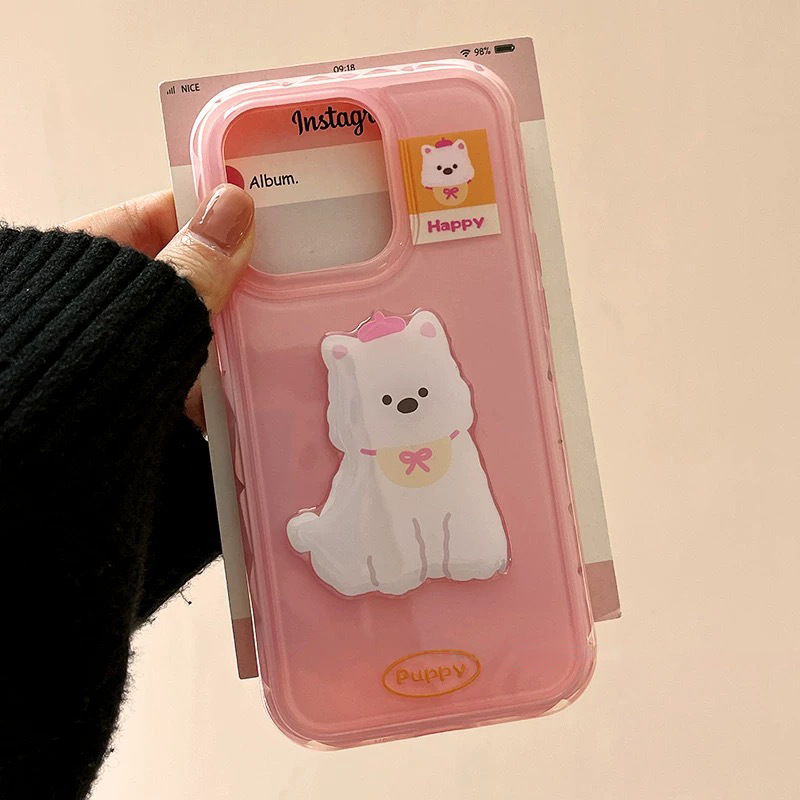 Nueva funda para teléfono de gelatina para cachorro tridimensional para Apple 16ProMax funda para teléfono 15/14 pareja 13 nuevo 15P