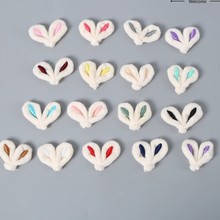 现货热销义乌配饰可爱毛毛兔耳朵刺绣袜子玩偶毛发圈diy配件辅料