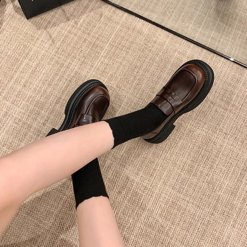現物 ~ 蘇ラインと同じ英倫風復古色の厚い底の怠け者の楽福靴の女性の小さい革靴|undefined