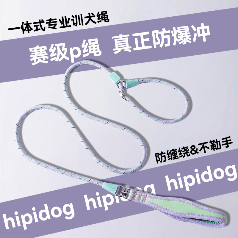 新款便携狗狗p绳p链狗牵引绳中大型犬防爆冲防打结防勒手训练狗绳