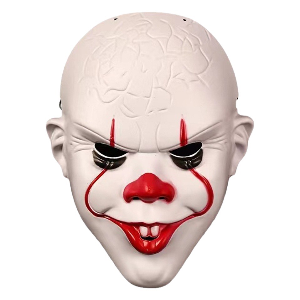 Payaso fantasma noche 2 máscara de Halloween pelo amarillo Divertido Cosplay del partido horror apoyos