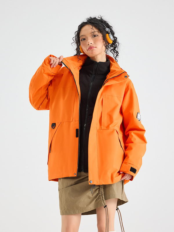 OOTD户外骆陀同款冲锋衣女登山服抓绒内胆防风防水三合一外套潮牌|undefined