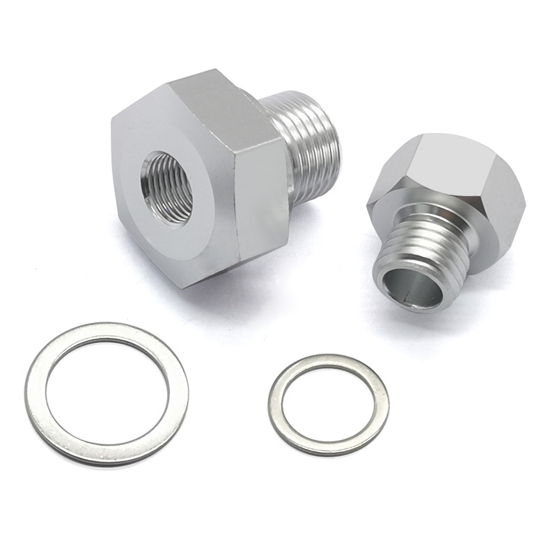 Coche modificado M12 M16 a 1/8NPT adecuado para motor LS adaptador de presión de combustible con junta