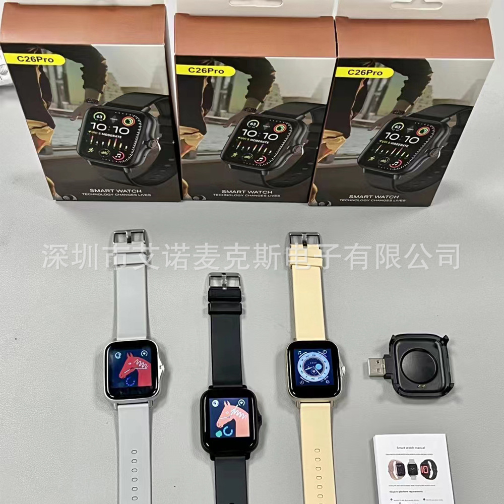 Nuevos productos explosivos transfronterizos C26PRO reloj inteligente llamada Bluetooth monitoreo de frecuencia cardíaca recordatorio de información fabricante Y13