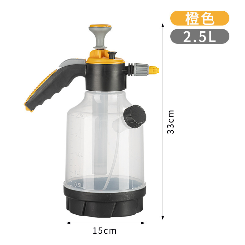 Botella de riego transparente de 2,5 L (naranja) [20 piezas/caja]