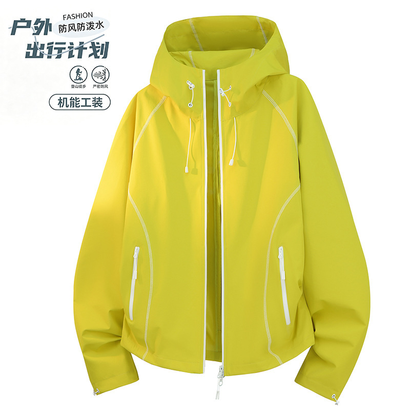 Outdoor Sports Style Hooded Jacket for Women 2026 Spring New Pink Zipper Windbreaker Jacket for Men Outdoor Sports Style Hooded Jacket for Women 2026 Spring New Pink Zipper Windbreaker Jacket for Men