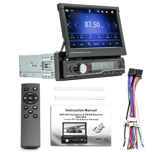 7-inch extendable car MP5 card MP4 player Bluetooth call reverse camera MP3 radio