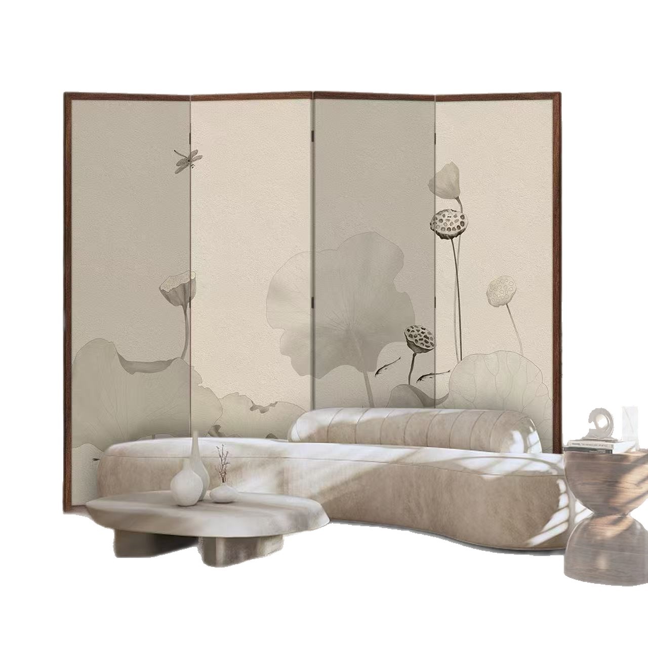 Nueva pantalla de estilo chino partición sala de estar cubierta sala de té decoración simple plegable móvil bambú doble cara pantalla plegable