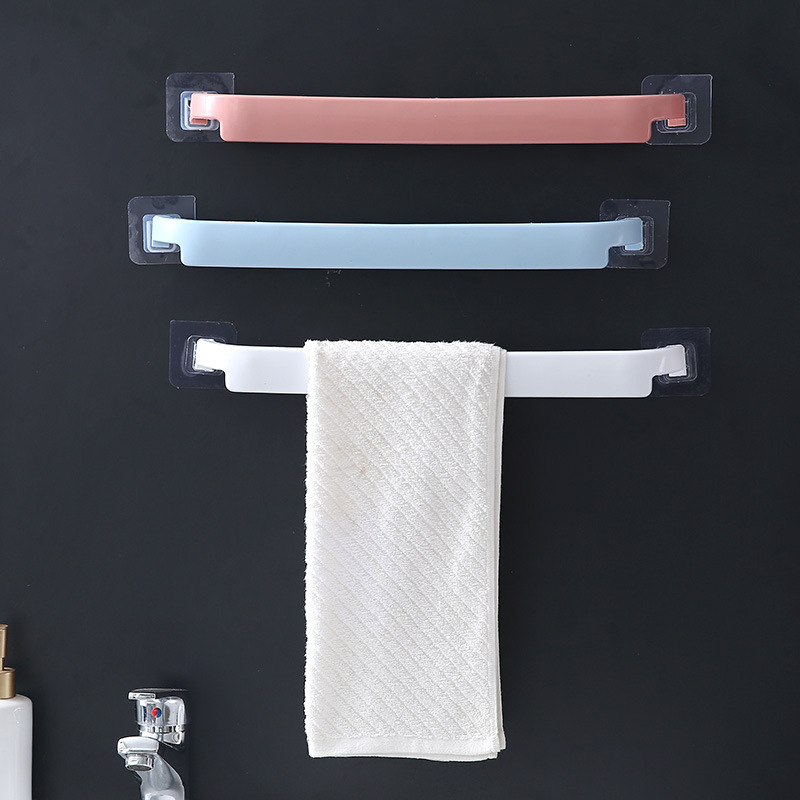 Punch-free Towel Rack Kitchen Bathroom Kitchen Rag Rack Viscose Single-pole Bathroom Storage Wall-mounted Storage Rack Punch-free Towel Rack Kitchen Bathroom Kitchen Rag Rack Viscose Single-pole Bathroom Storage Wall-mounted Storage Rack