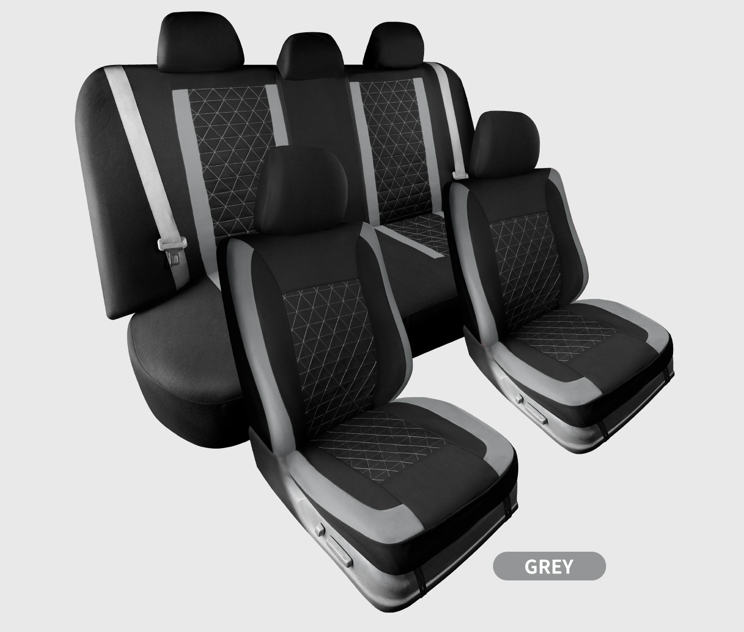 25 New Diamond-Shaped Cloth Car Seat Covers Quilted Embroidered Leather Artificial Pvc Leather Exported to Europe and the United States Export Wholesale