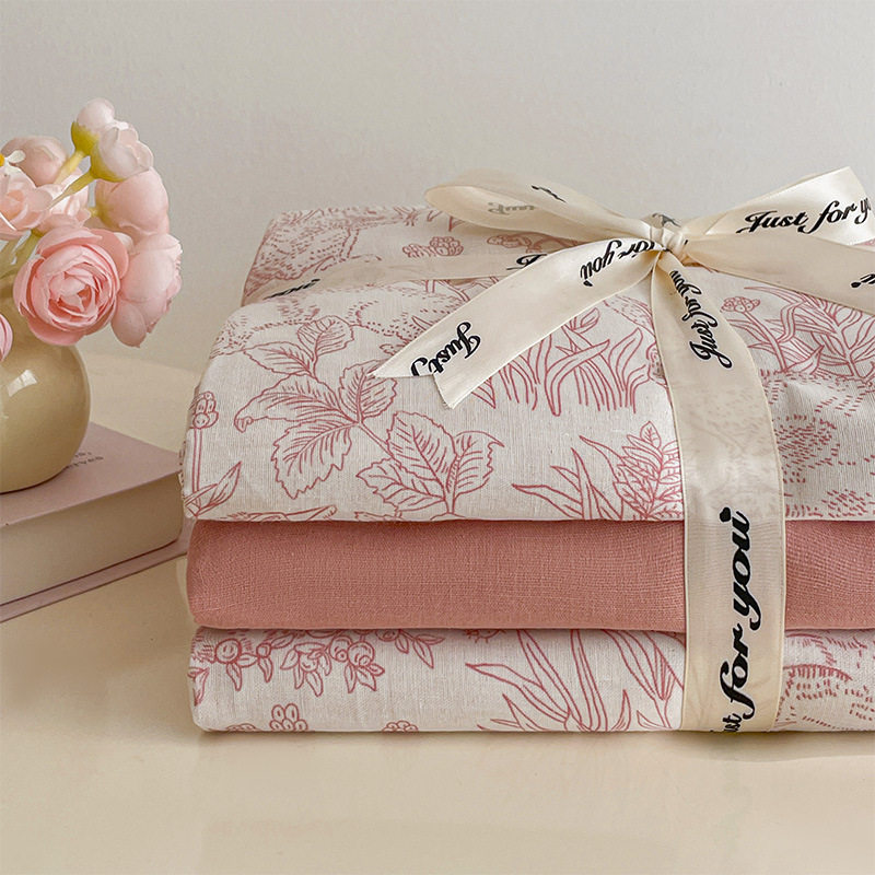 Nuevo juego de cuatro piezas de cama de hilo de doble capa Clase A, algodón puro, 2025, nuevo juego de sábanas con funda de edredón, ropa de cama de tres piezas