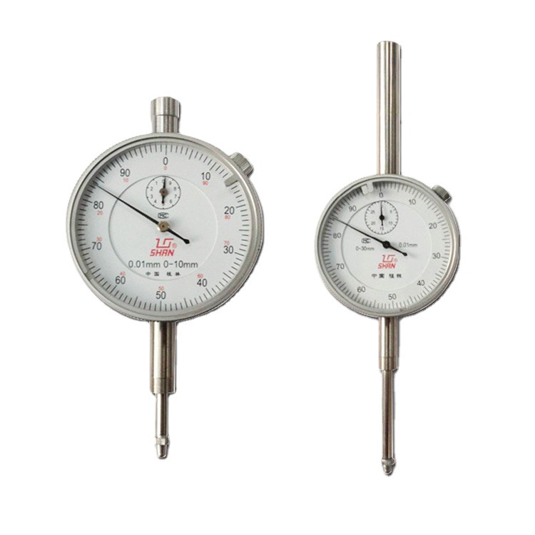 批发桂林SHAN 百分表0-10mm指针式机械百分表 指示表现货
