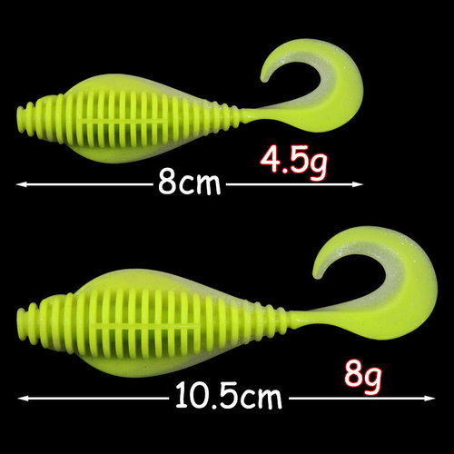 Lure bait screw soft bait curly tail fly pupa 8cm/10.5cm lure bait pvc material manufacturer wholesale