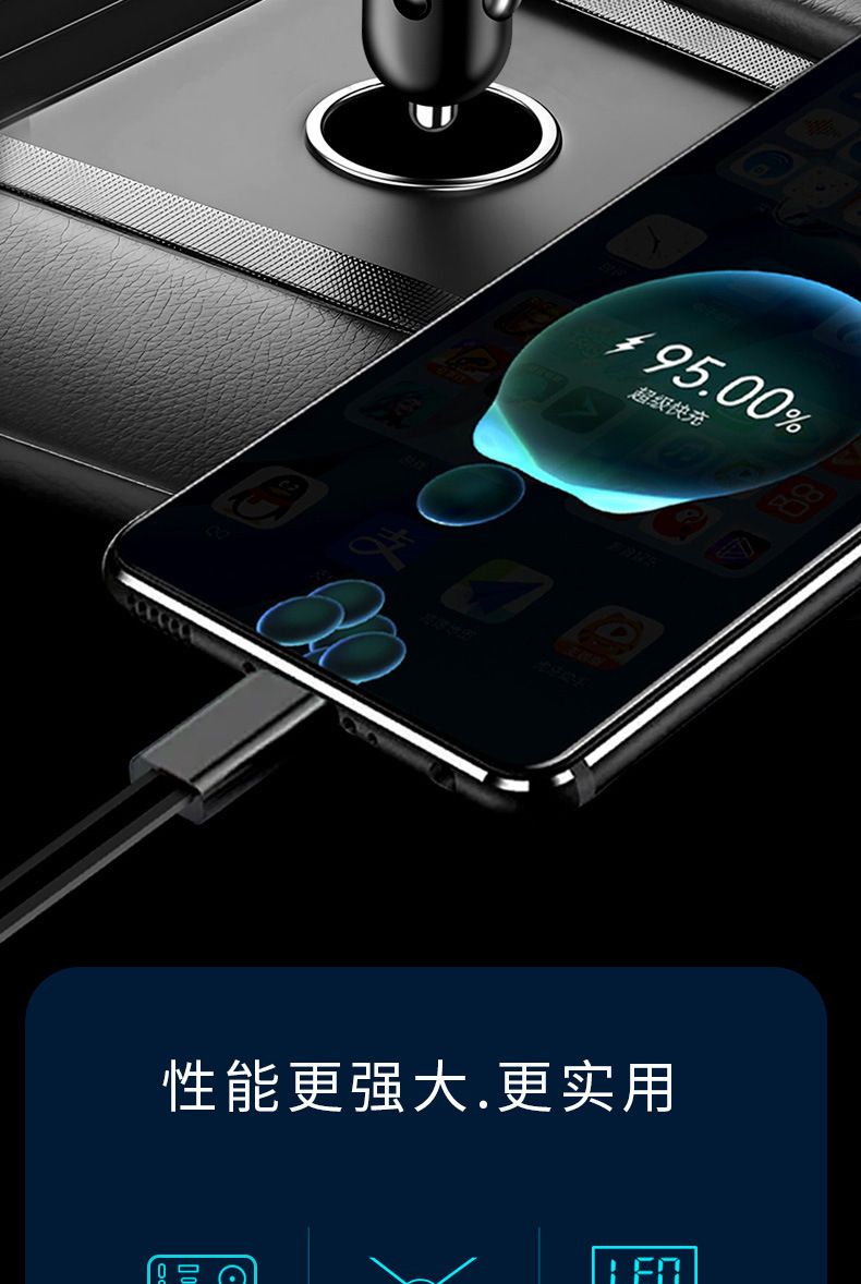 Car Super Fast Charging Mobile Phone Charger One Drag Cigarette Lighter Expansion Port Car Multi-Function Car Charging Conversion Plug