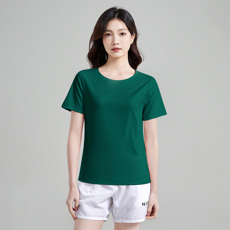 アウトドアスポーツ速乾衣夏冷感速乾tシャツ女性丸首ゆるい半袖ランニングフィットネス上着通気|undefined