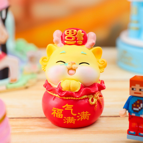 The zodiac mascot figure has a dragon that brings good luck and creative blind box peripheral dolls and resin ornaments wholesale